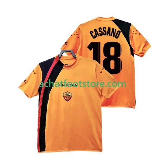 Maillot AS Rome CASSANO 18 Rétro Domicile Tenue pour Homme 1998 2006 Manche Courte