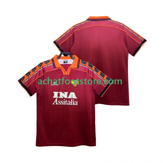 Maillot AS Rome Rétro Domicile Tenue pour Homme 1988 2002 Manche Courte