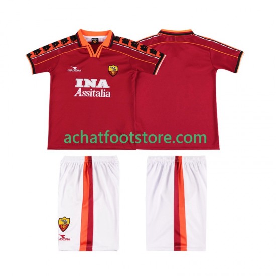 Maillot AS Rome Rétro Domicile Tenue pour Enfant 1988 2002 Manche Courte
