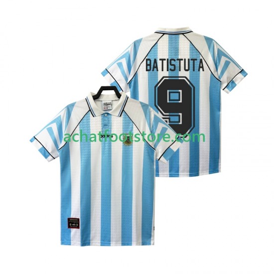 Maillot Argentine BATISTUTA 9 Rétro Domicile Tenue pour Homme 1996 2004 Manche Courte