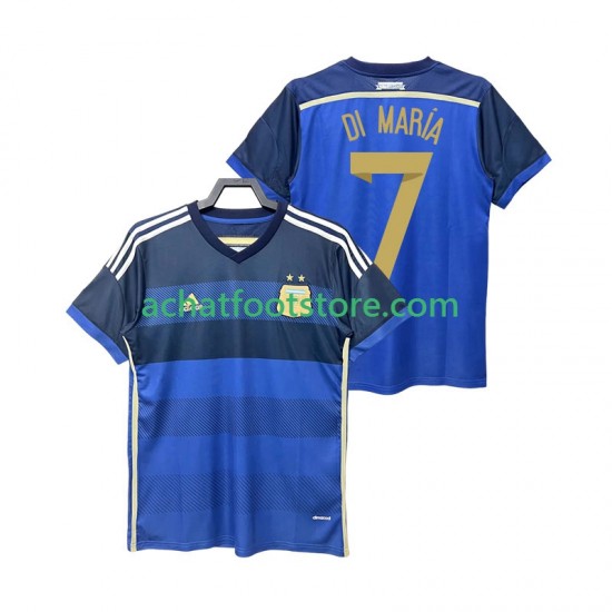 Maillot Argentine DI MARIA 7 Rétro Extérieur Tenue pour Homme 2014 Manche Courte