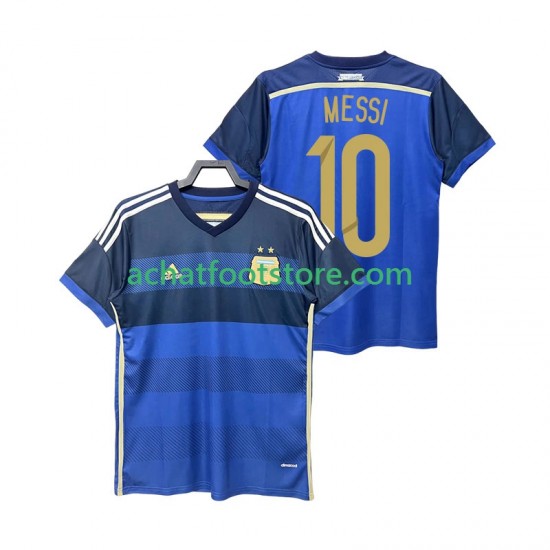 Maillot Argentine Lionel Messi 10 Rétro Extérieur Tenue pour Homme 2014 Manche Courte