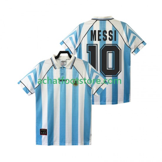 Maillot Argentine Lionel Messi 10 Rétro Domicile Tenue pour Homme 1996 2004 Manche Courte
