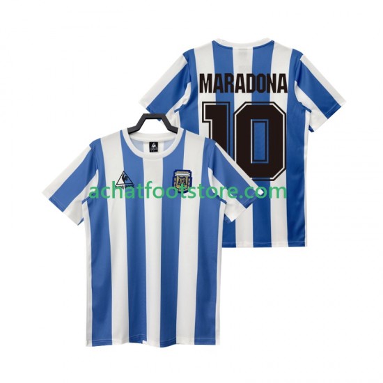 Maillot Argentine MARADONA 10 Rétro Domicile Tenue pour Homme 1986 Manche Courte
