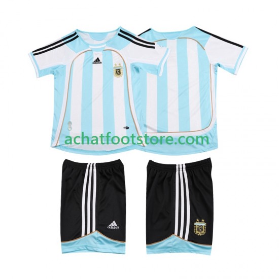 Maillot Argentine Rétro Domicile Tenue pour Enfant 2006 2007 Manche Courte