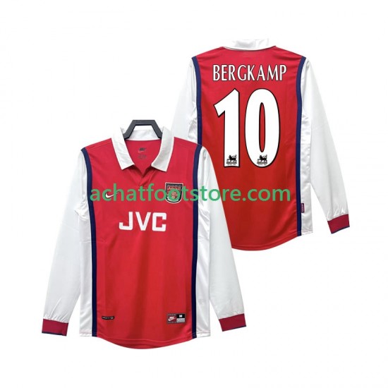 Maillot Arsenal BERGKAMP 10 Rétro Domicile Tenue pour Homme 1988 2002 Manche Longue