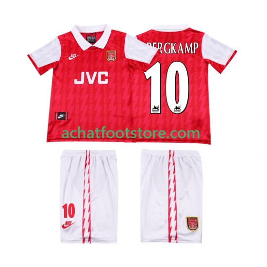 Maillot Arsenal BERGKAMP 10 Rétro Domicile Tenue pour Enfant 1994 1996 Manche Courte