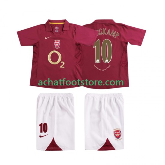 Maillot Arsenal BERGKAMP 10 Rétro Domicile Tenue pour Enfant 1998 2006 Manche Courte