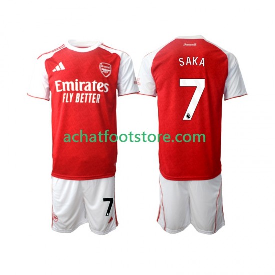 Maillot Arsenal Bukayo Saka 7 Domicile Tenue pour Enfant 2025-2026 Manche Courte