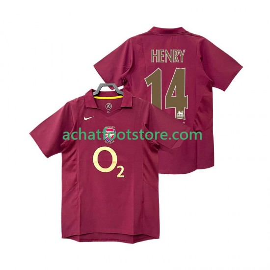 Maillot Arsenal Henry 14 Rétro Domicile Tenue pour Homme 1998 2006 Manche Courte