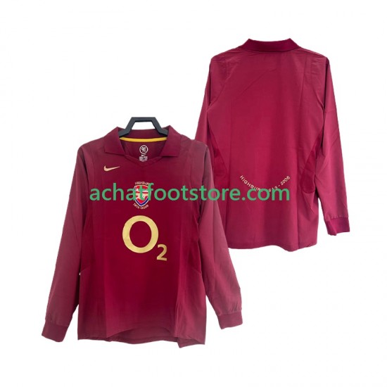 Maillot Arsenal Rétro Domicile Tenue pour Homme 1998 2006 Manche Longue