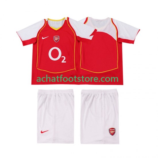 Maillot Arsenal Rétro Domicile Tenue pour Enfant 1999 1998 Manche Courte