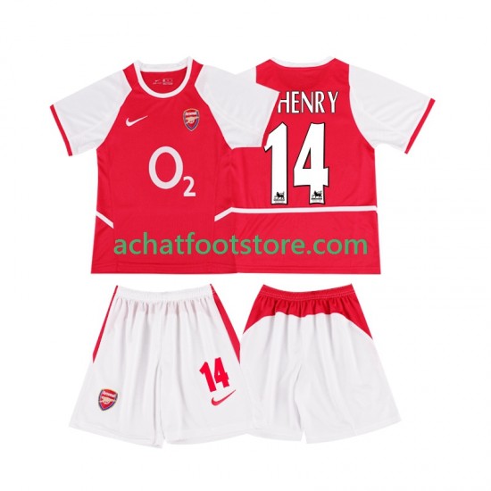 Maillot Arsenal Thierry Henry 14 Rétro Domicile Tenue pour Enfant 2010 2008 Manche Courte