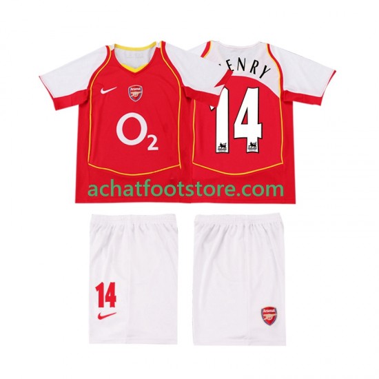 Maillot Arsenal Thierry Henry 14 Rétro Domicile Tenue pour Enfant 1999 1998 Manche Courte