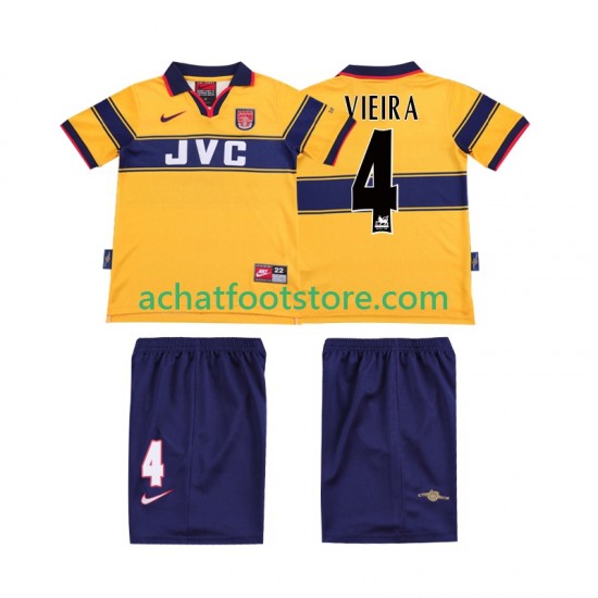 Maillot Arsenal VIEIRA 4 Rétro Extérieur Tenue pour Enfant 2004 2002 Manche Courte