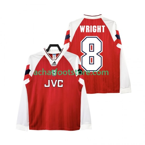 Maillot Arsenal WRIGHT 8 192 Rétro Domicile Tenue pour Homme 1994 Manche Longue