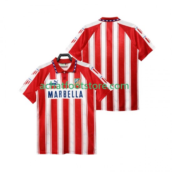 Maillot Atlético Madrid Rétro Domicile Tenue pour Homme 1994 1995 Manche Courte