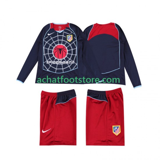 Maillot Atlético Madrid Rétro Extérieur Tenue pour Enfant 1999 1998 Manche Longue