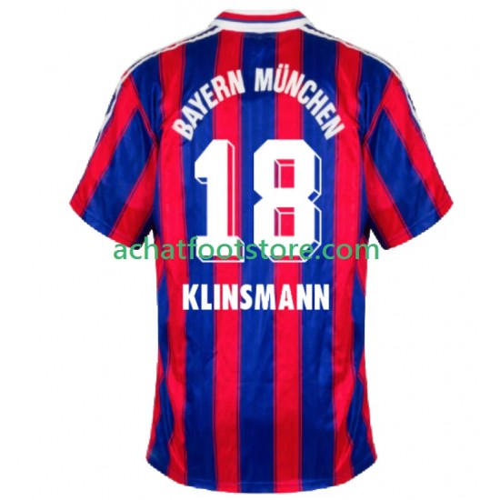 Maillot Bayern Munich Klinsmann 18 Rétro Domicile Tenue pour Homme 1995 2004 Manche Courte
