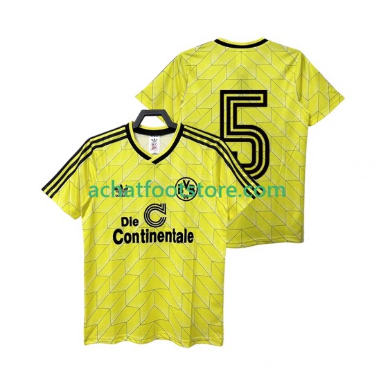 Maillot Borussia Dortmund 5 Rétro Domicile Tenue pour Homme 1988 1989 Manche Courte