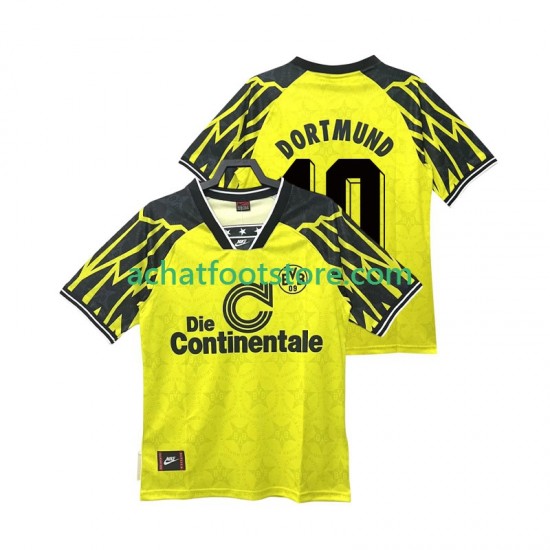 Maillot Borussia Dortmund Moller 10 Rétro Domicile Tenue pour Homme 1994 1995 Manche Courte