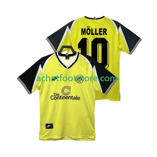 Maillot Borussia Dortmund Moller 10 Rétro Domicile Tenue pour Homme 1995 1996 Manche Courte