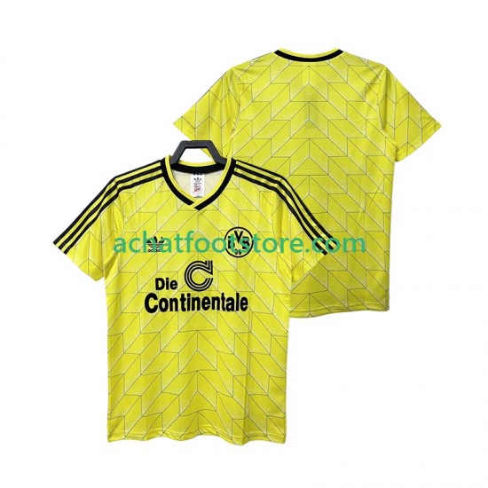Maillot Borussia Dortmund Rétro Domicile Tenue pour Homme 1988 1989 Manche Courte
