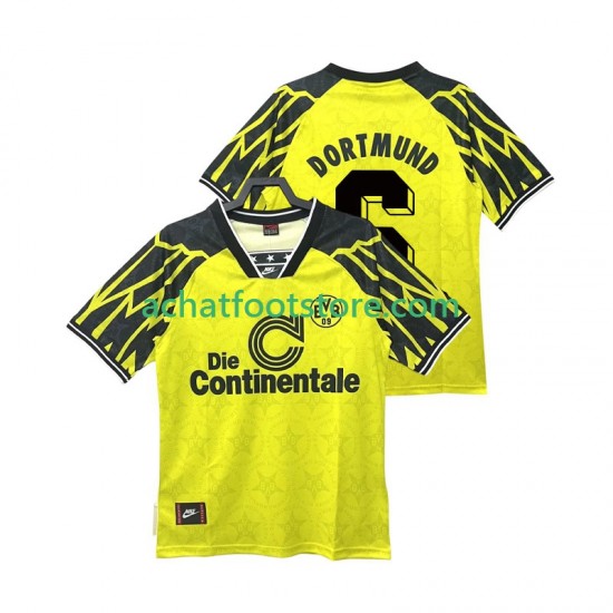 Maillot Borussia Dortmund SAMMER 6 Rétro Domicile Tenue pour Homme 1994 1995 Manche Courte