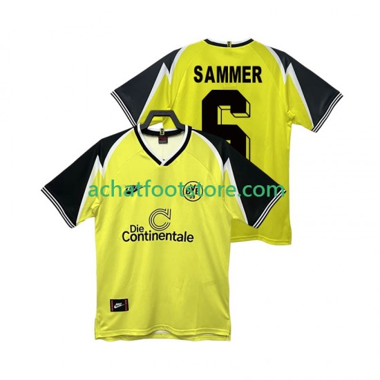 Maillot Borussia Dortmund SAMMER 6 Rétro Domicile Tenue pour Homme 1995 1996 Manche Courte