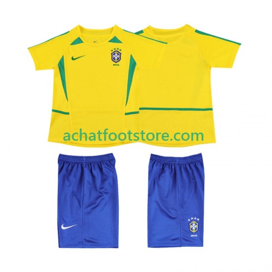 Maillot Brésil Rétro Domicile Tenue pour Enfant 2010 Manche Courte