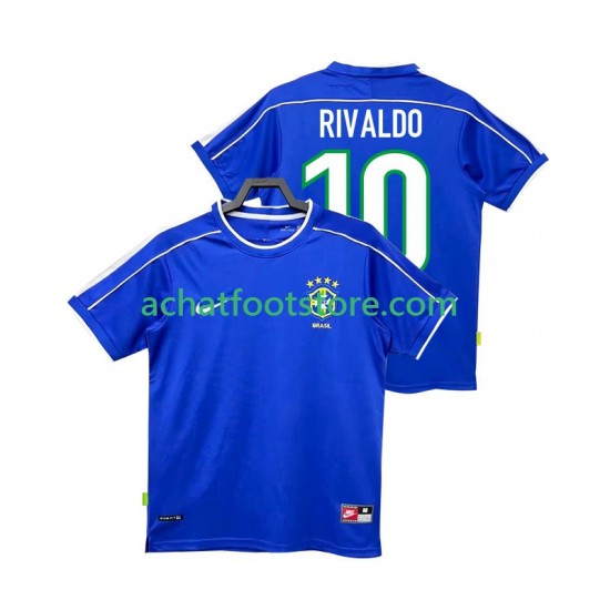 Maillot Brésil RIVALDO 10 Rétro Extérieur Tenue pour Homme 1988 Manche Courte