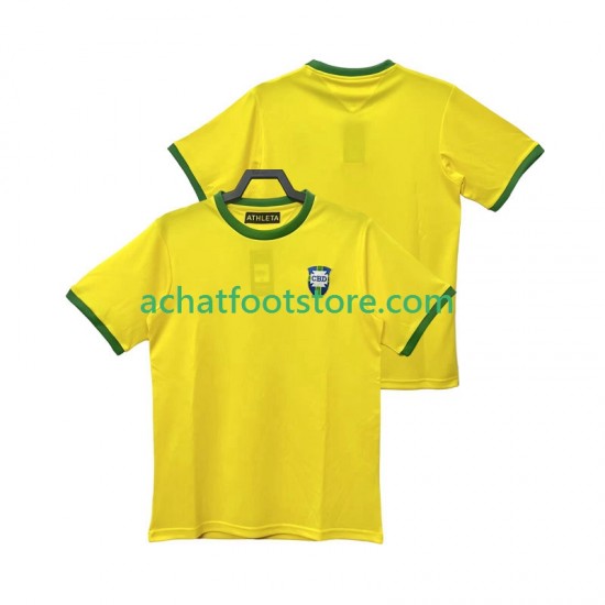 Maillot Brésil 1970 Rétro Domicile Tenue pour Homme Manche Courte