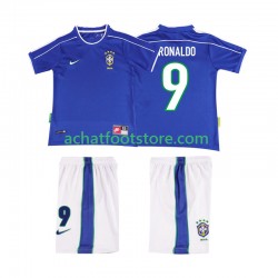 Maillot Brésil Ronaldo 9 Rétro Extérieur Tenue pour Enfant 1988 Manche Courte