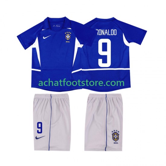 Maillot Brésil Ronaldo 9 Rétro Extérieur Tenue pour Enfant 2010 Manche Courte