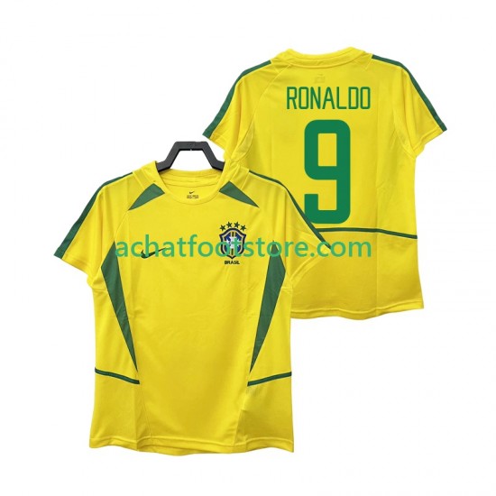 Maillot Brésil Ronaldo 9 Rétro Domicile Tenue pour Homme 2010 Manche Courte