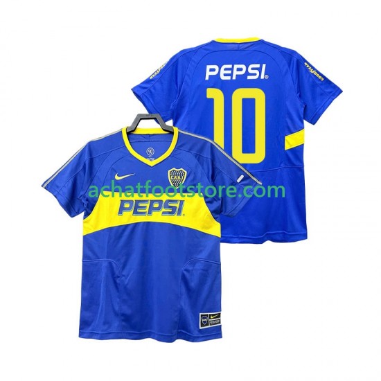 Maillot CA Boca Juniors PEPSI 10 Rétro Domicile Tenue pour Homme 2008 1999 Manche Courte