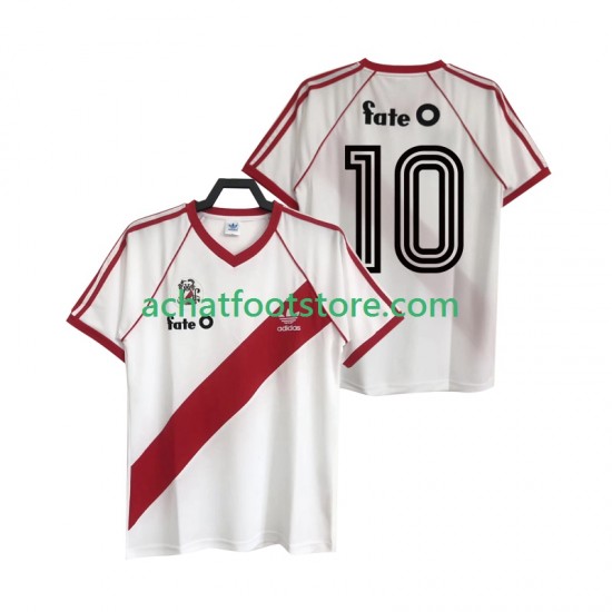 Maillot CA River Plate 10 Rétro Domicile Tenue pour Homme 1986 Manche Courte