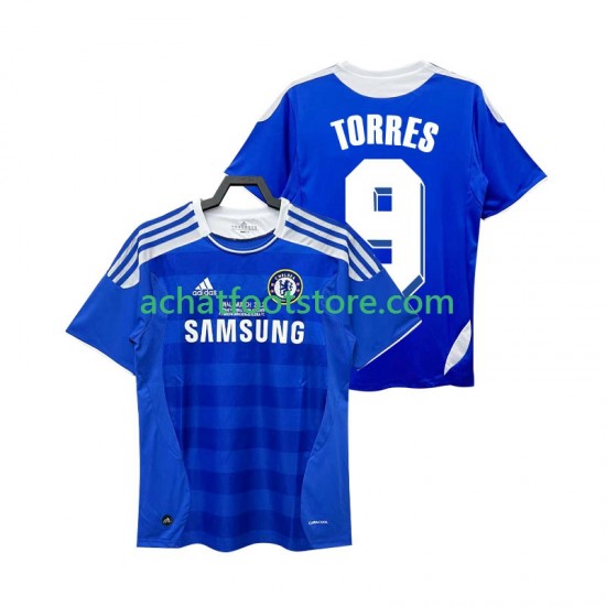 Maillot Chelsea Torres 9 Rétro Domicile Tenue pour Homme 2011 2012 Manche Courte