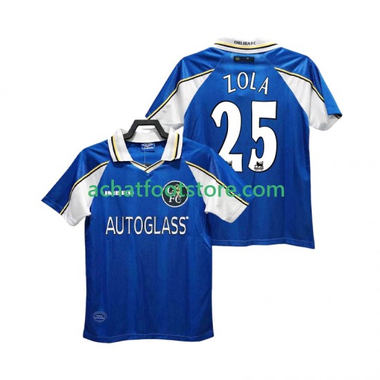 Maillot Chelsea ZOLA 25 Rétro Domicile Tenue pour Homme 2004 2002 Manche Courte