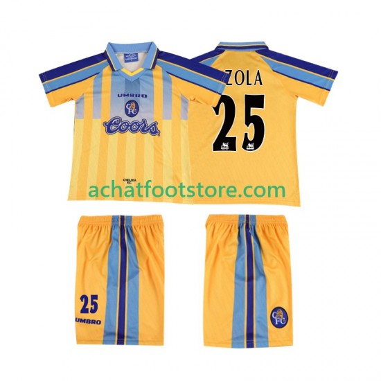 Maillot Chelsea ZOLA 25 Rétro Extérieur Tenue pour Enfant 1995 2004 Manche Courte