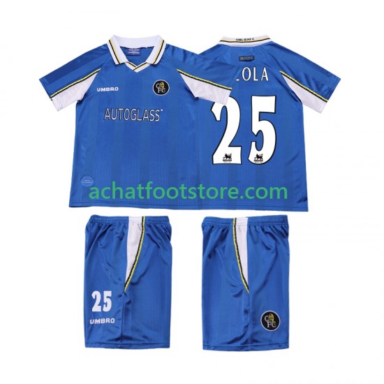 Maillot Chelsea ZOLA 25 Rétro Domicile Tenue pour Enfant 2004 2002 Manche Courte