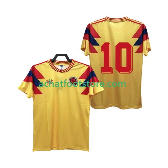 Maillot Colombie 10 Rétro Domicile Tenue pour Homme 1990 Manche Courte