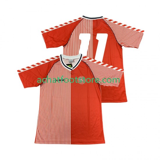 Maillot Danemark 11 Rétro Domicile Tenue pour Homme 1986 Manche Courte