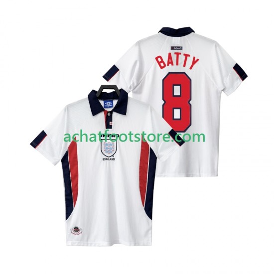 Maillot Angleterre BATTY 8 Rétro Domicile Tenue pour Homme 1988 Manche Courte