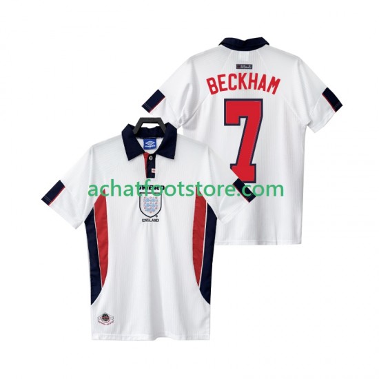 Maillot Angleterre BECKHAM 7 Rétro Domicile Tenue pour Homme 1988 Manche Courte