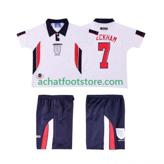 Maillot Angleterre Beckham 7 Rétro Domicile Tenue pour Enfant 1988 Manche Courte
