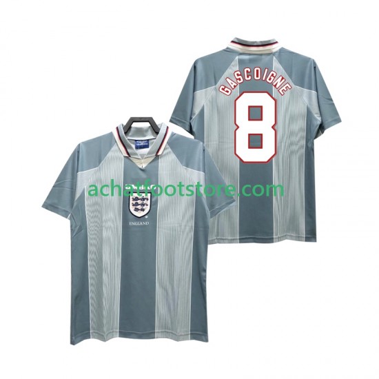 Maillot Angleterre CASCOIGNE 8 Rétro Extérieur Tenue pour Homme 1996 Manche Courte