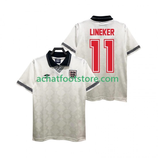 Maillot Angleterre LINEKER 11 Rétro Domicile Tenue pour Homme 1990 Manche Courte