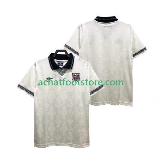 Maillot Angleterre Rétro Domicile Tenue pour Homme 1990 Manche Courte