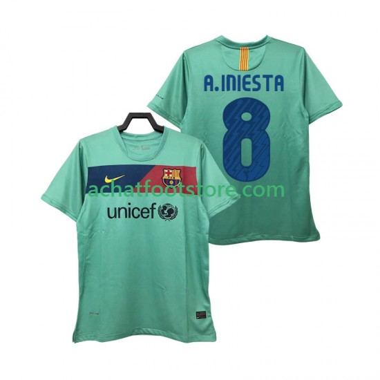 Maillot FC Barcelone A INIESTA 8 Rétro Extérieur Tenue pour Homme 2010 2011 Manche Courte